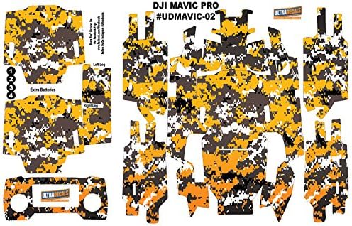 Yellow Camouflage DJI Mavic Pro Skin Wrap Decal Sticker Battery Body
