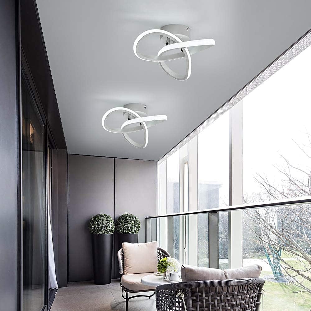 Comely Moderna Lámpara de Techo LED, 22W Plafón LED Techo Blanca Moderno, Diseño Forma de Flor Luz de Techo para Dormitorio Cocina Sala de Estar Pasillo Comedor Balcón