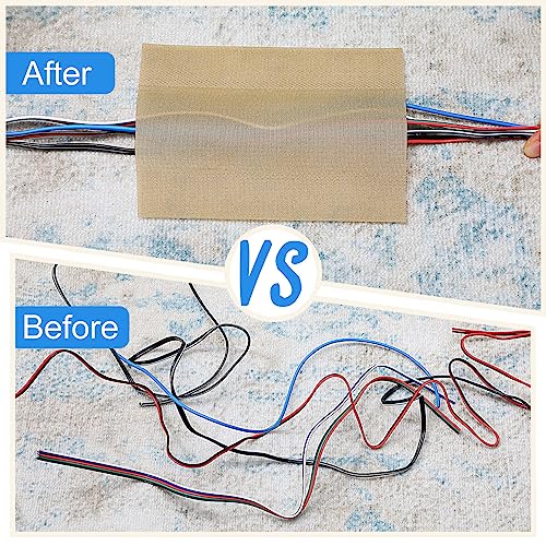 Image of WILLBOND Carpet Cord Cover Cable Protector Floor Cover Cable Protector Management Only for Commercial Office Carpet(9.84 ft,Khaki)
