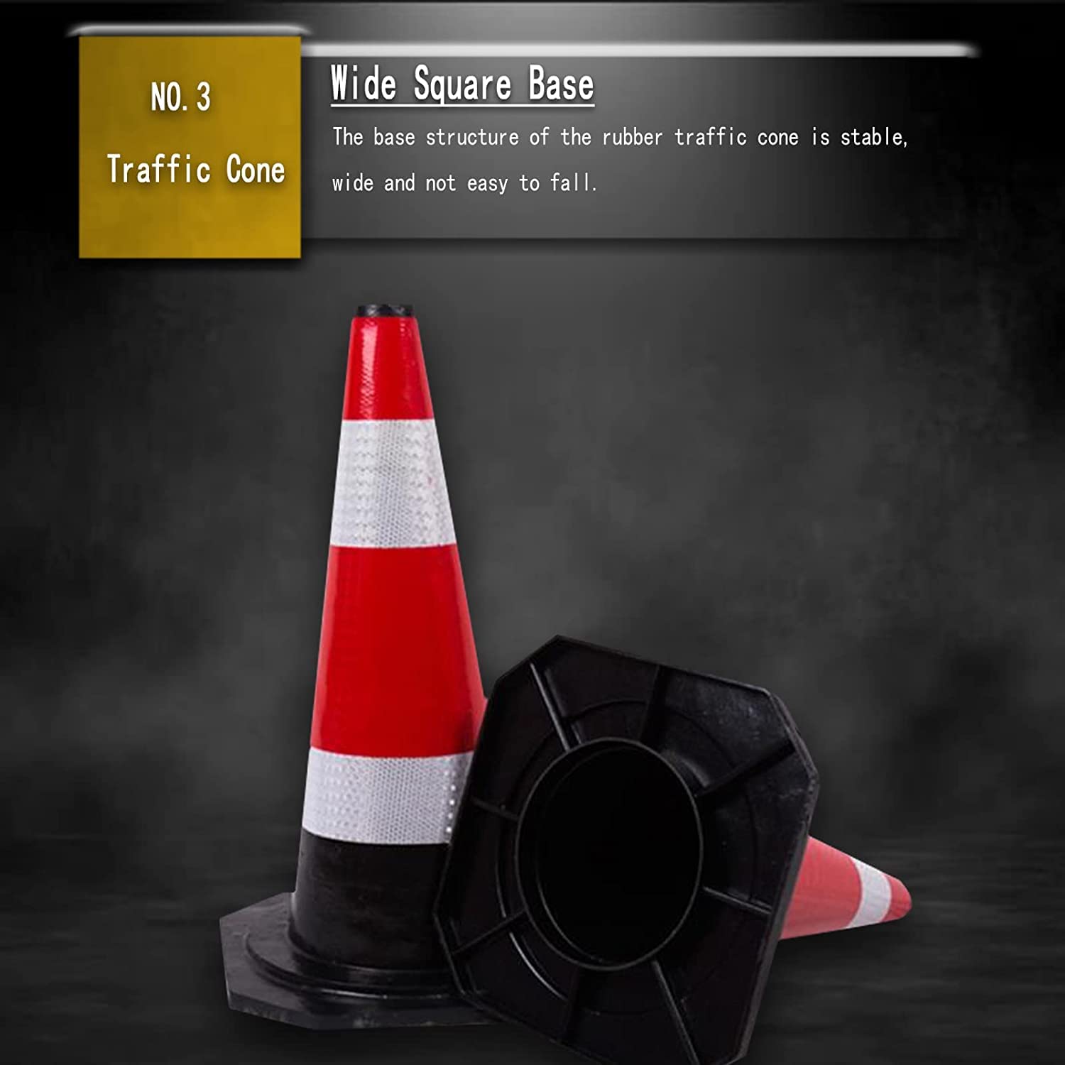 Cônes de sécurité réfléchissants parfaits - Cônes de stationnement pour chantier routier - Cônes de danger polyvalents lestés pour la formation à la conduite et l'allée (lot de 4 H) (lot de 6 H)