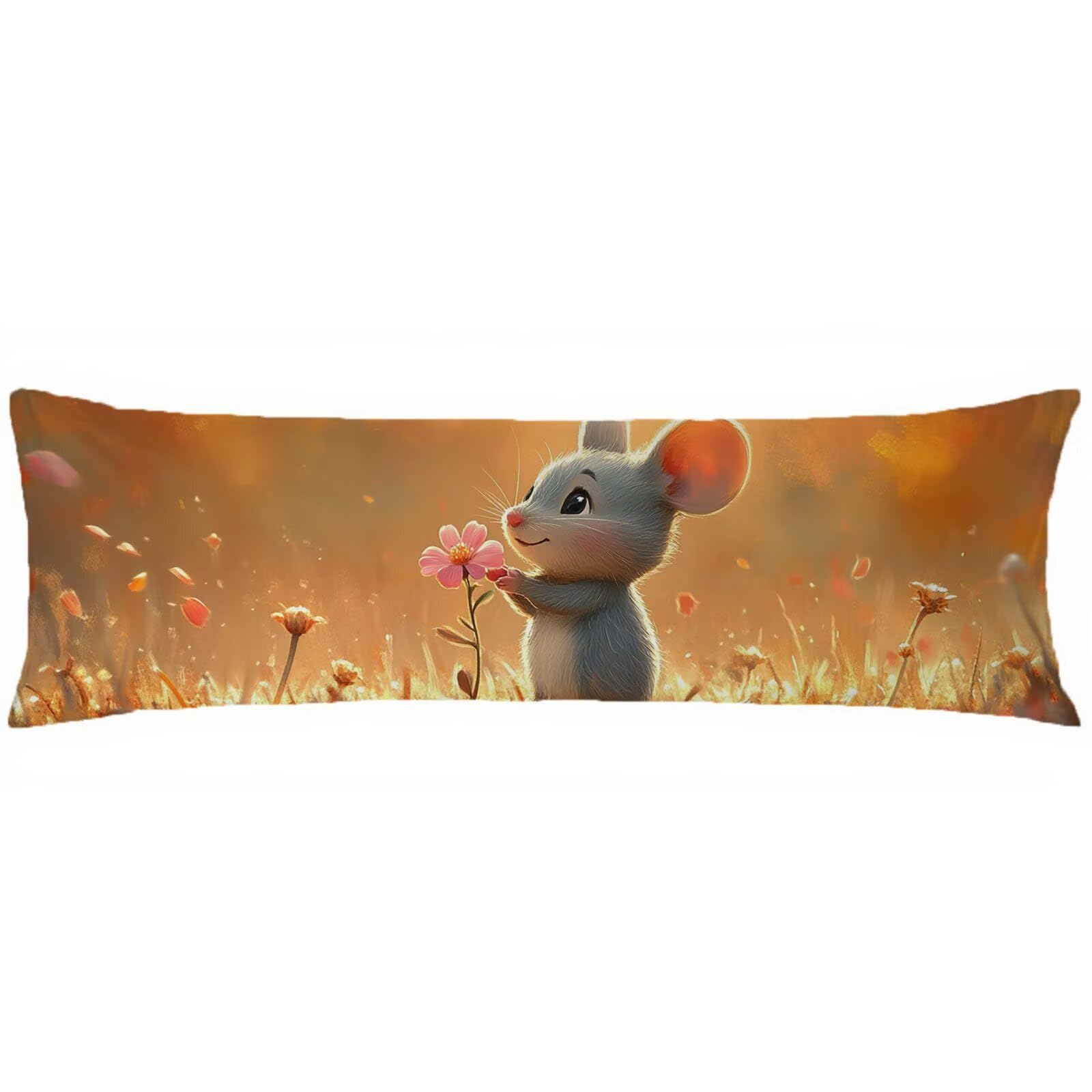 Federe Cuscini Arancione Bruciato Federe Cuscino Letto Animale60x180cm Velluto Copricuscini, Divano Morbida e Traspirante Stampa Fronte-Retro Con Invisibile Cerniera Lavabile per Letto o Divano C0C237