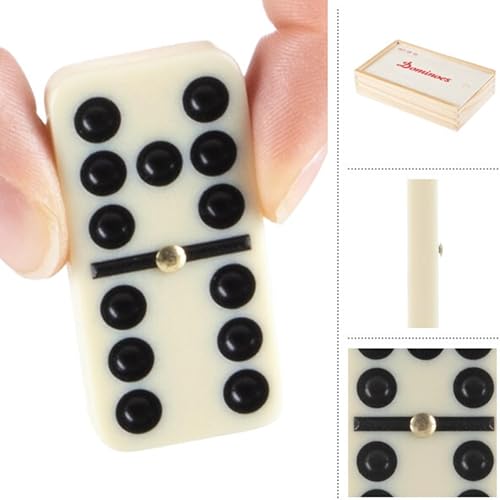 Miniatura 3 de Set de lujo de 55 dominós doble con caja de madera color marrón Marrón