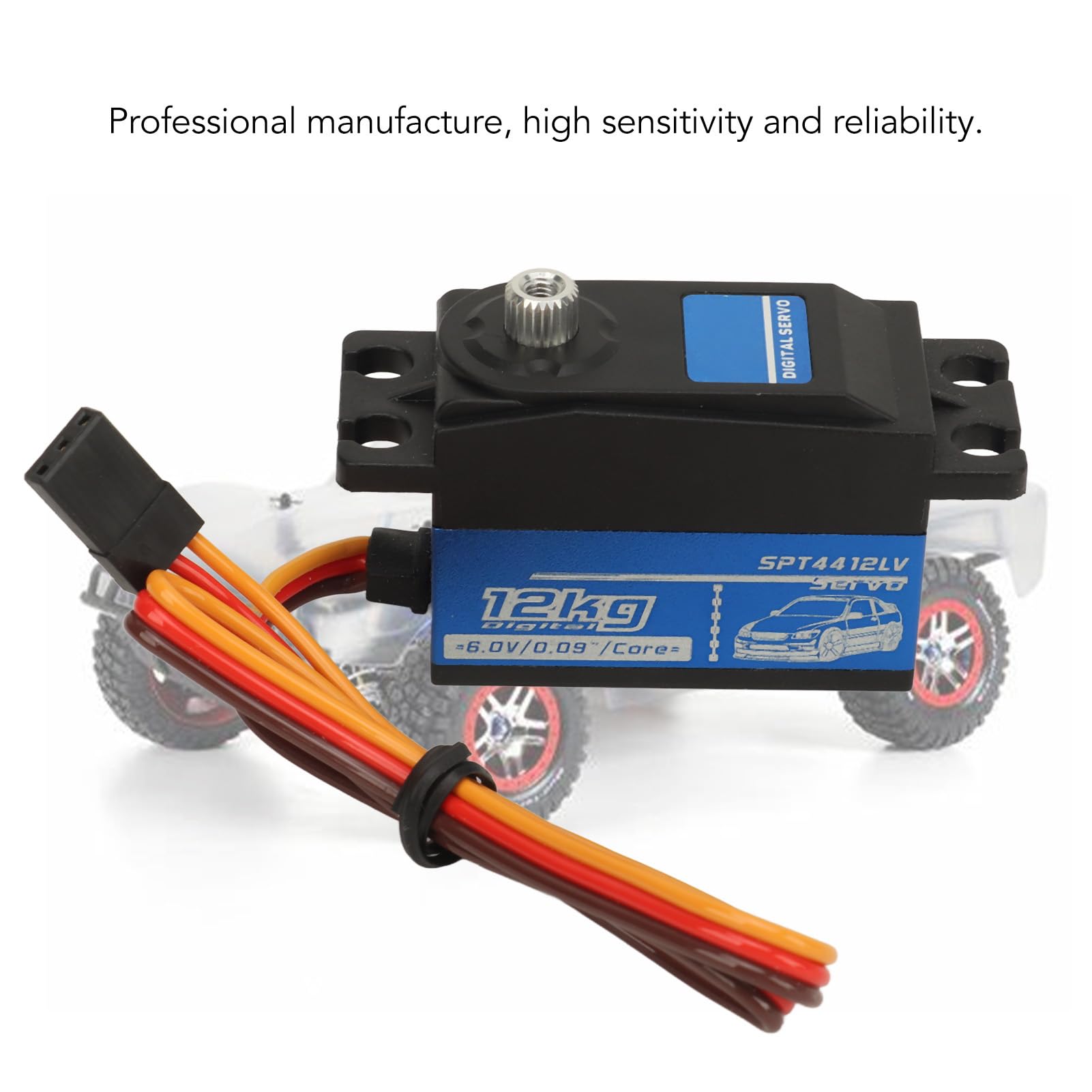 Fydun Servo Digitale Blu 12 kg capacità Anti interferenza Ad Alta sensibilità con Servo Braccio Servo in Metallo per 1/10 RC Auto Barche Famiglia Applicata