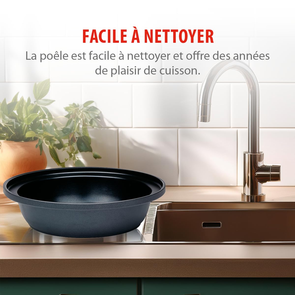 alpina Tajine 2,5L - Couscoussier Induction avec Couvercle Céramique Ø30cm - Casserole Tout Feux - Idéal pour Tajines et Couscous - Élégant et Durable, Noir