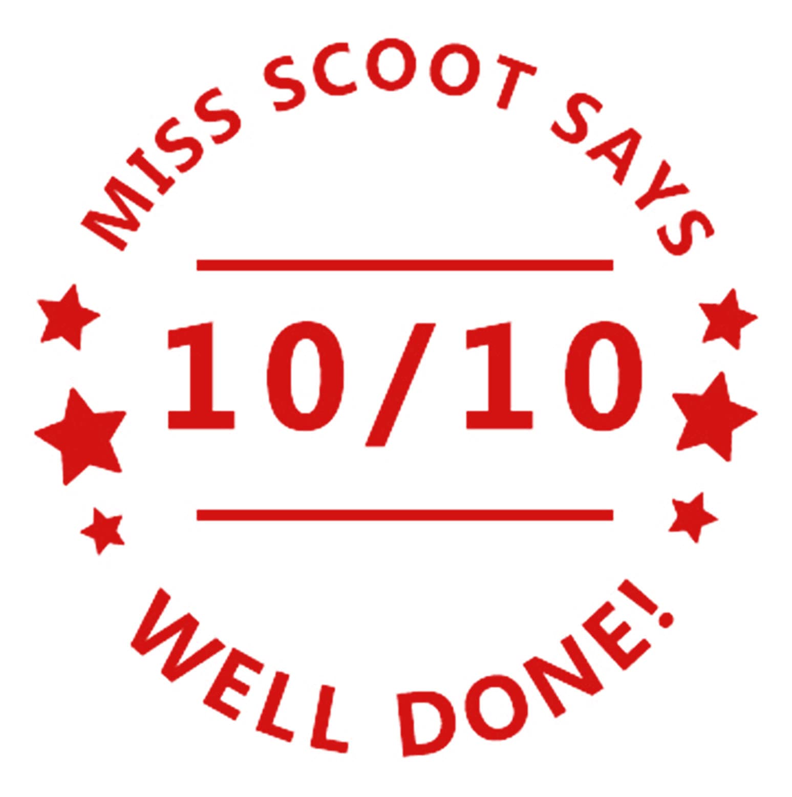 Printtoo Personalized Teachers Stamp Well Done! Teachers Name Self-Inking Rubber Stamp Applause For School Classroom & Homework Supplies,Red - 30 x 30 mm