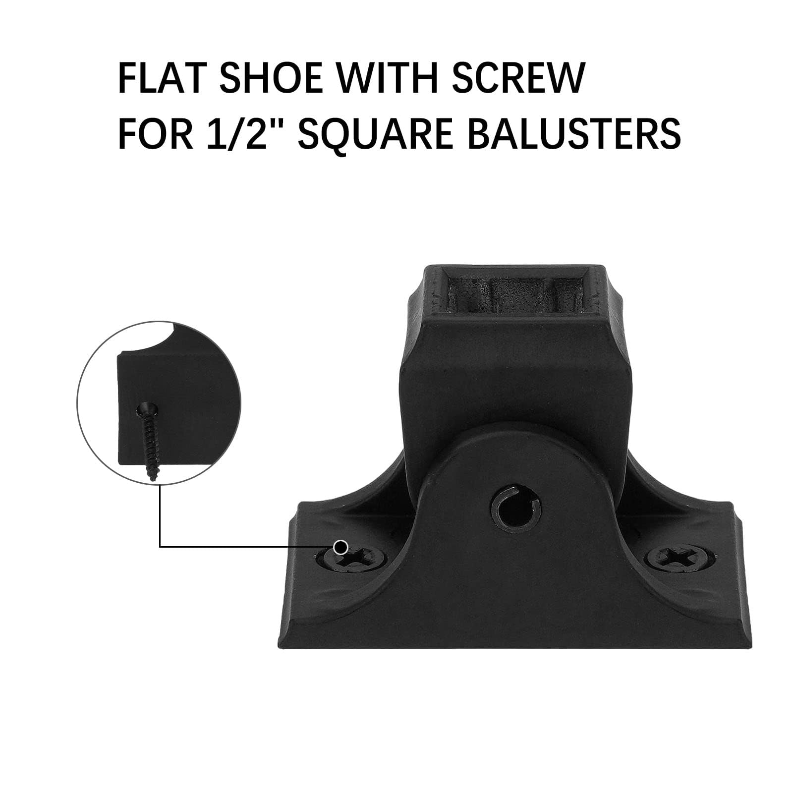 Sidasu Geländerschuhe Aus Eisen Für 1/2 Zoll Quadrat-Geländer – 10 Stück Set, Mit Schraube, Flach