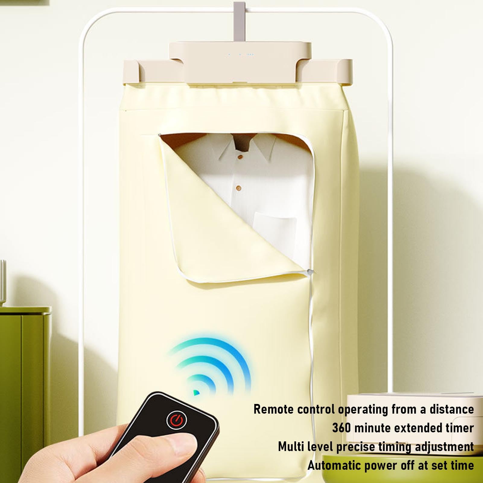 Tragbarer Wäschetrockner, Reise Mini 600W Trocknermaschine, 360 ° Zirkulierter Warmer Wind 3 Trocknungsmodi Kleine, Schnelle Trockenmaschine mit Verstellbarem Timer Problemlos (EU -Stecker