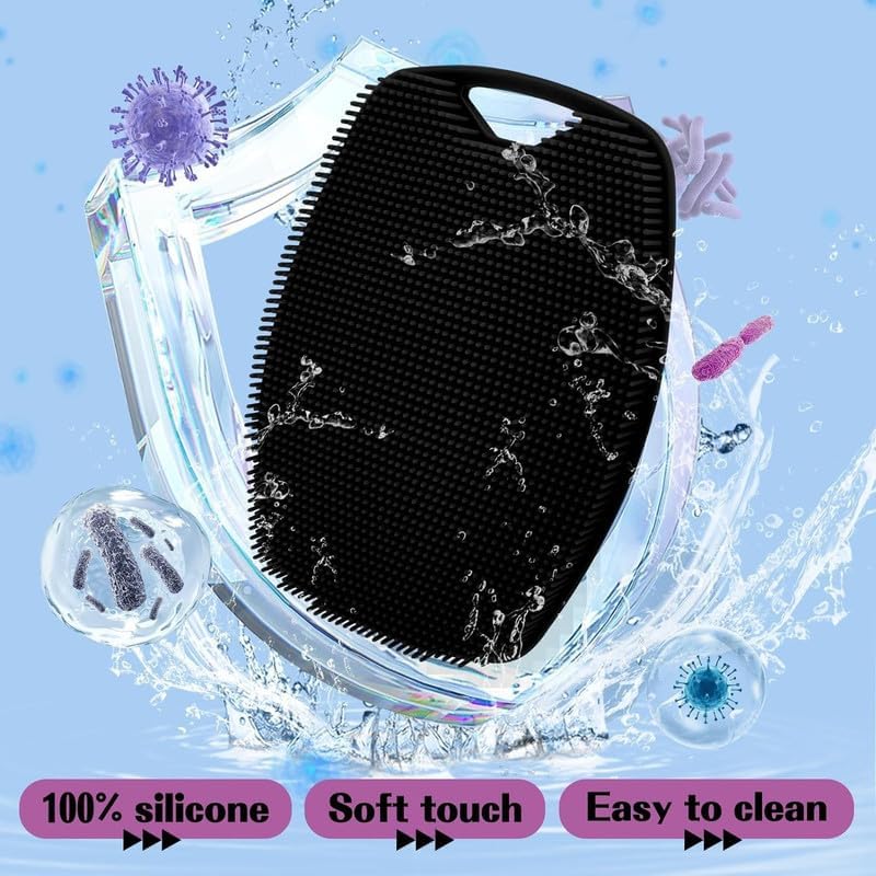 Image of Kimee Silicone Body Scrubber for Shower, Flexible Exfoliating Bath Pad, Deep Cleansing Skin Scrubber for Men & Women, Quick Dry Hygienic Body Wash Brush, Lightweight Easy Grip Design
