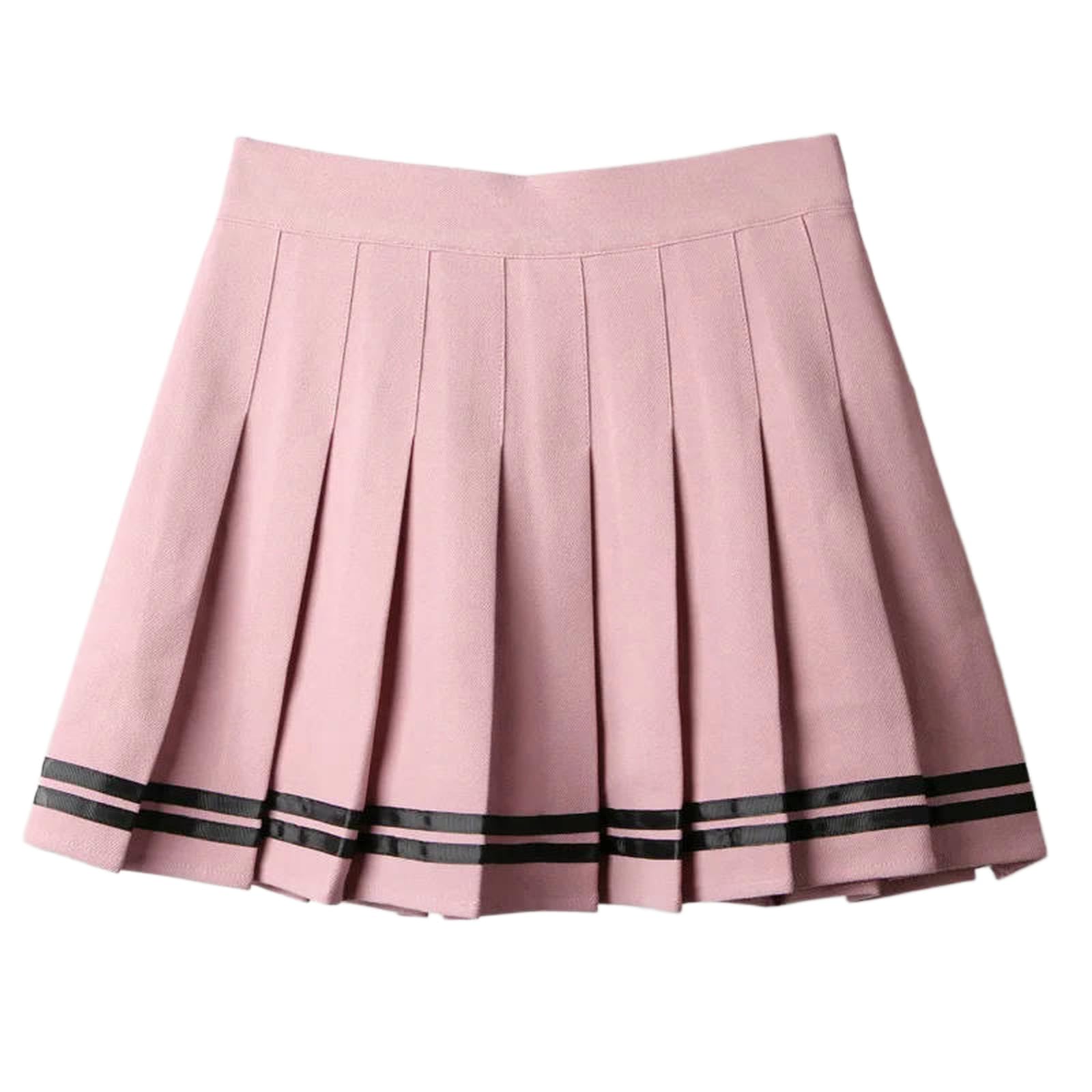 Gonna A Pieghe,Gonna Kawaii Preppy, Gonna A Trapezio A Pieghe A Vita Alta da Donna