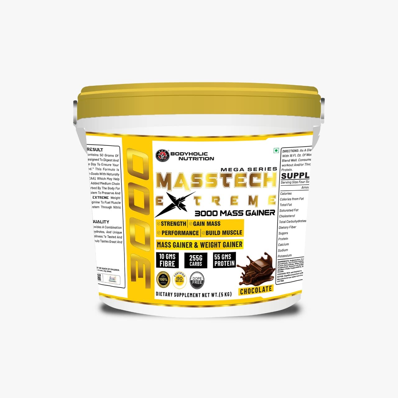Buy Bodyholic tion Masstech Extreme 3000 Mass Gainer High Protein and