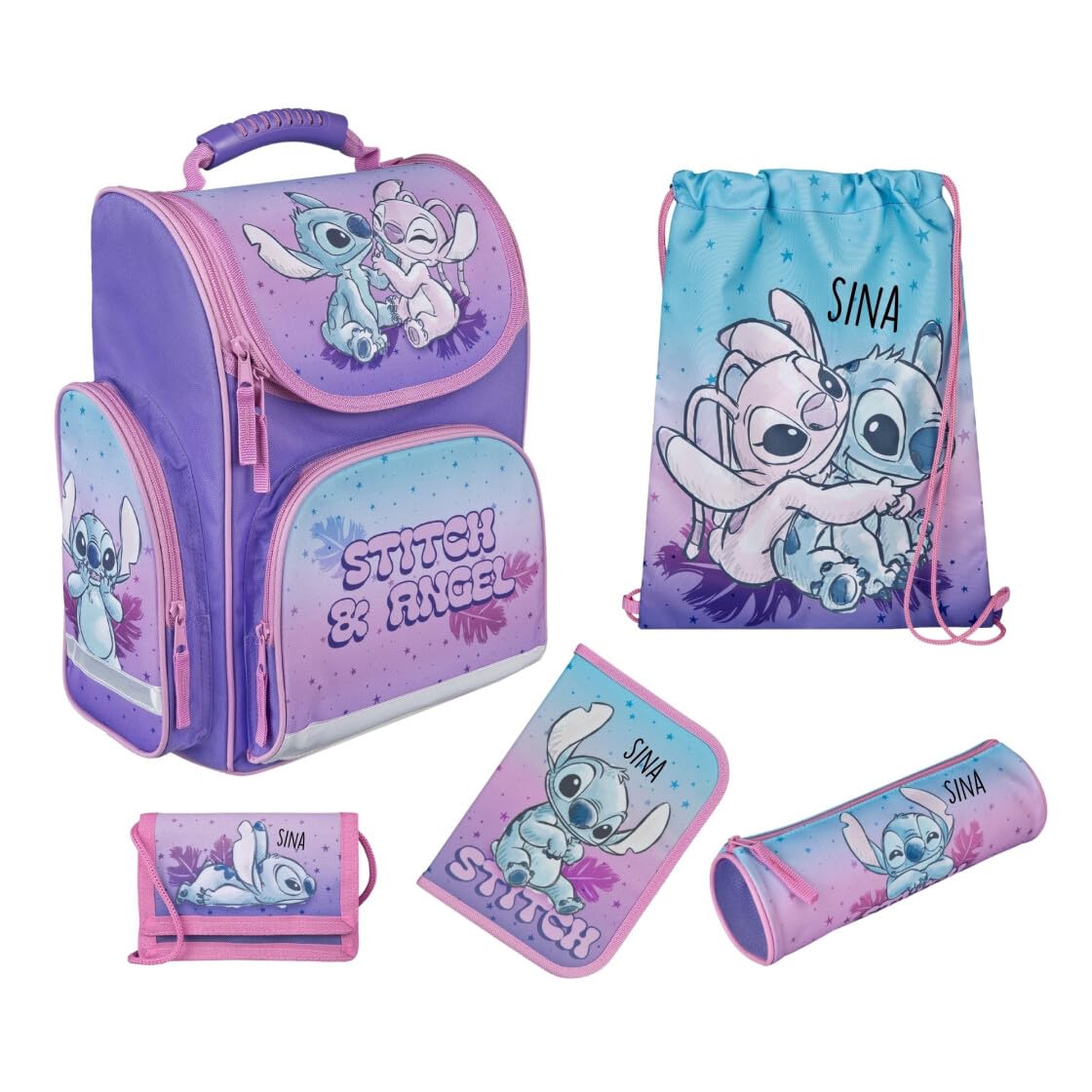 Undercover Disney Lilo & Stitch - Mochila escolar para niña (1ª clase, contenido personalizado con nombre)