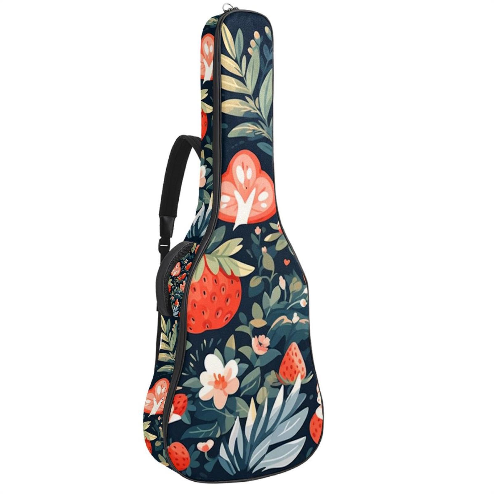 NUEAHEDN Acoustic 40/41/42 Inch Cartoon Fruit Large Capacity Guitar Gig Bag 0.4Inch Extra Thick Sponge Overly Padded, with Two Storage Pockets, Waterproof Guitar Case