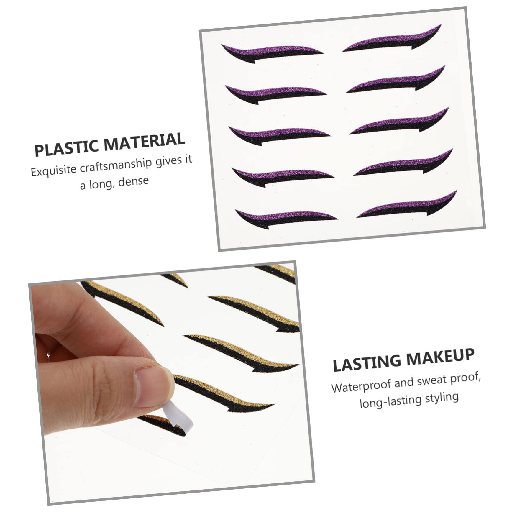 Healvian 160paires Autocollants Eyeliner Réutilisables Pour Double Paupière Stickers Cat Eye Colorés Parfait Pour Halloween Cosplay Et Fêtes