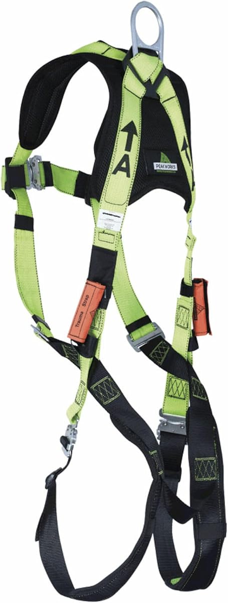 PeakWorks PeakPro Series Safety Harness - Full Body Safety Harness - CSA & ANSI Compliant Fall Protection - 310 lbs Capacity - Universal Size (Multiple Classes & Leg Buckle Types)