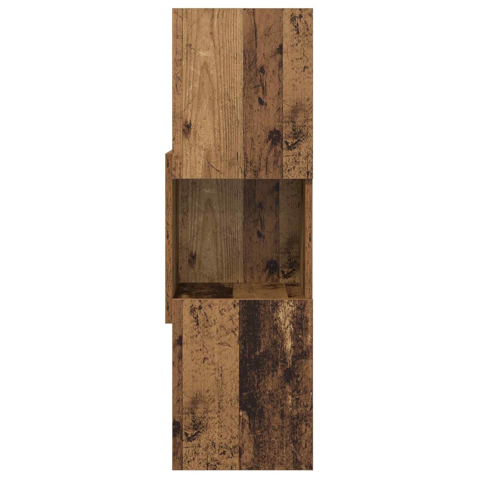 Armadio angolare in legno anticato, 30,5 x 30 x 95 cm, con 3 ripiani, per ufficio, soggiorno, officina, guardaroba, ordine e conservazione