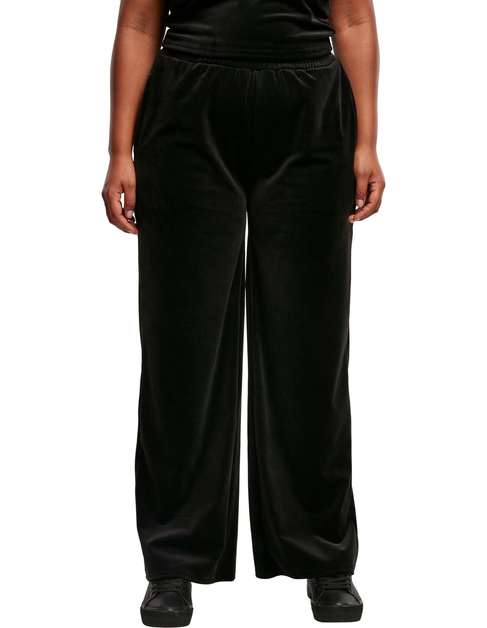 Urban Classics Damen Ladies High Waist Straight Velvet Sweatpants