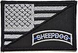 USA Flag / Sheepdog Tab 2.25x3.5 Military Patch / Morale Patch - Multiple Color Options (Black)