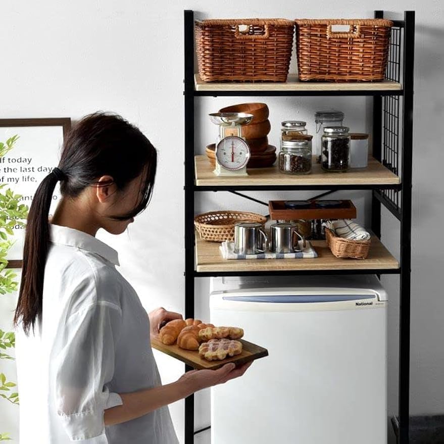 【幅60】冷蔵庫ラック/洗濯機ラック/レンジ台/キッチンラック/ランドリーラック Amazon.co.jp: 冷蔵庫ラック 60幅 レンジ台 幅60 レンジラック収納