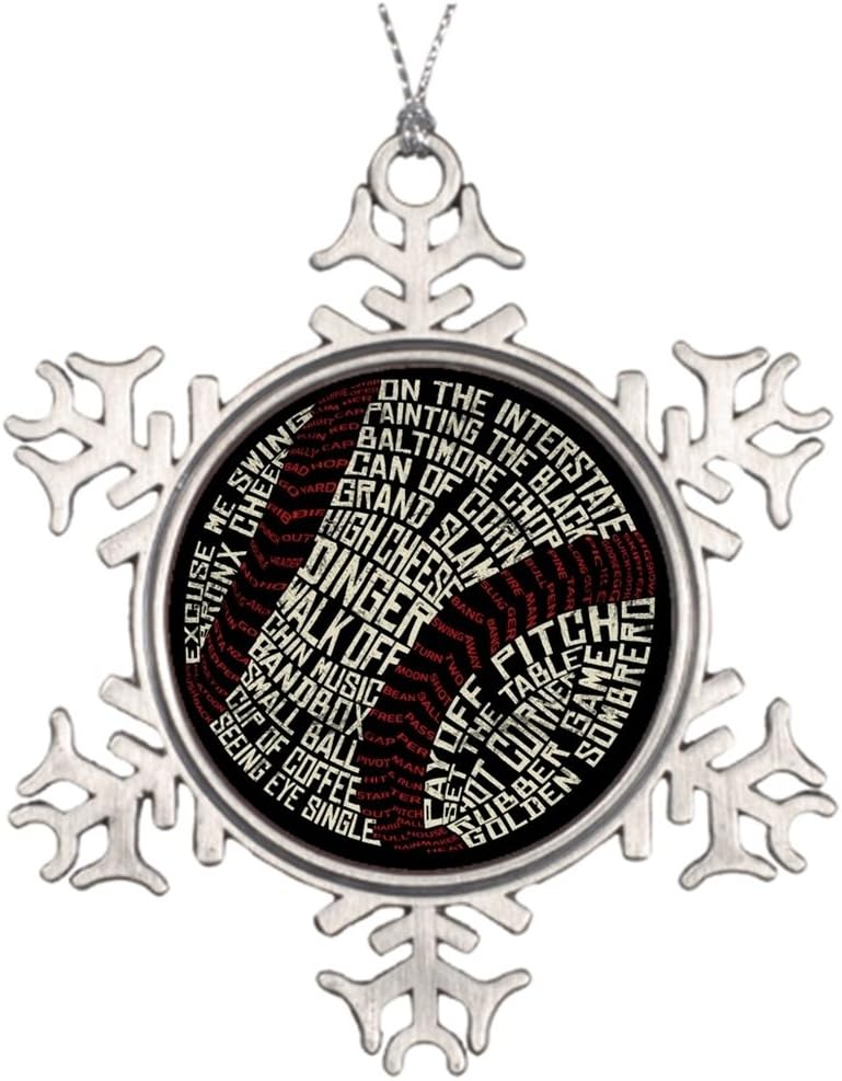 Tree Branch Decoration Designs Baseball Slang Words Calligram Pin Personalized Family Christmas Snowflake Ornaments