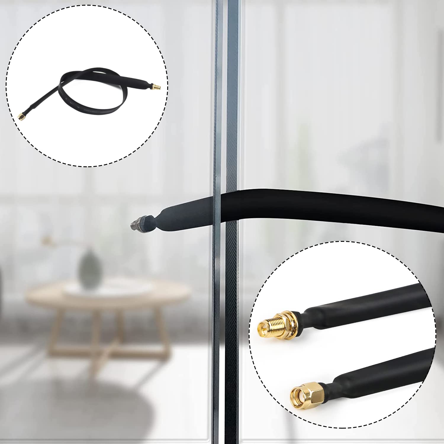 Window Door Frame RF Cable Kabelmeister Ultra-Thin SMA Window Feed ...