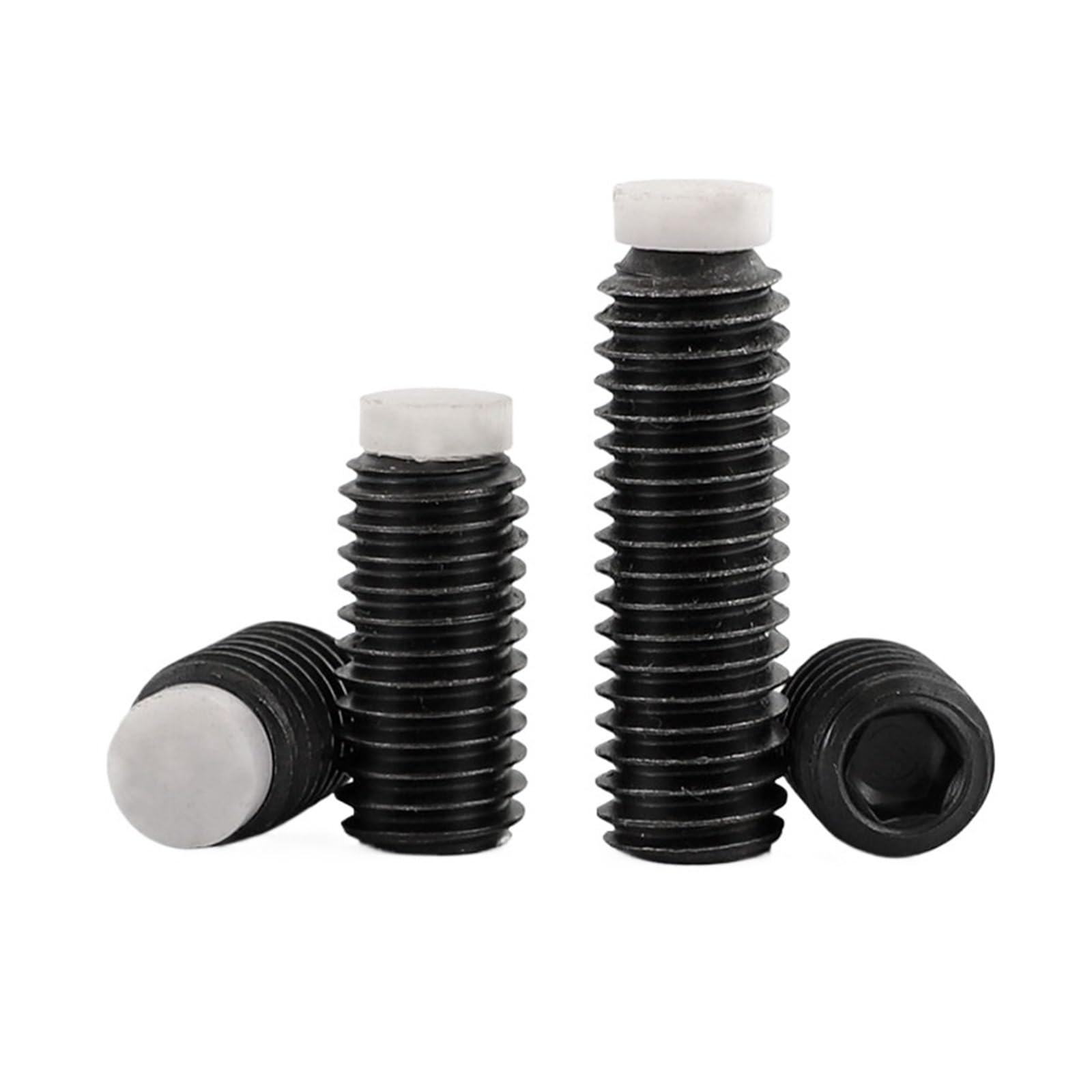 10 Uds M5 12,9 Grado Hexágono POM Perro Punta Convexa Extremo Tornillo De Fijación/negro Sin Cabeza(60mm,M5x2.5x1.2-10pcs)