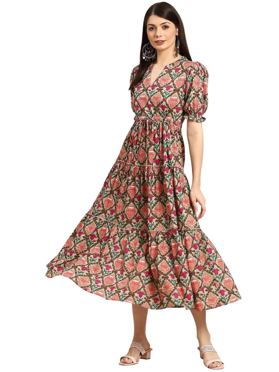 Litzo Stylish Maxi Dress For Women | One Piece Long Dress For Women (L-93-L) Multicolour