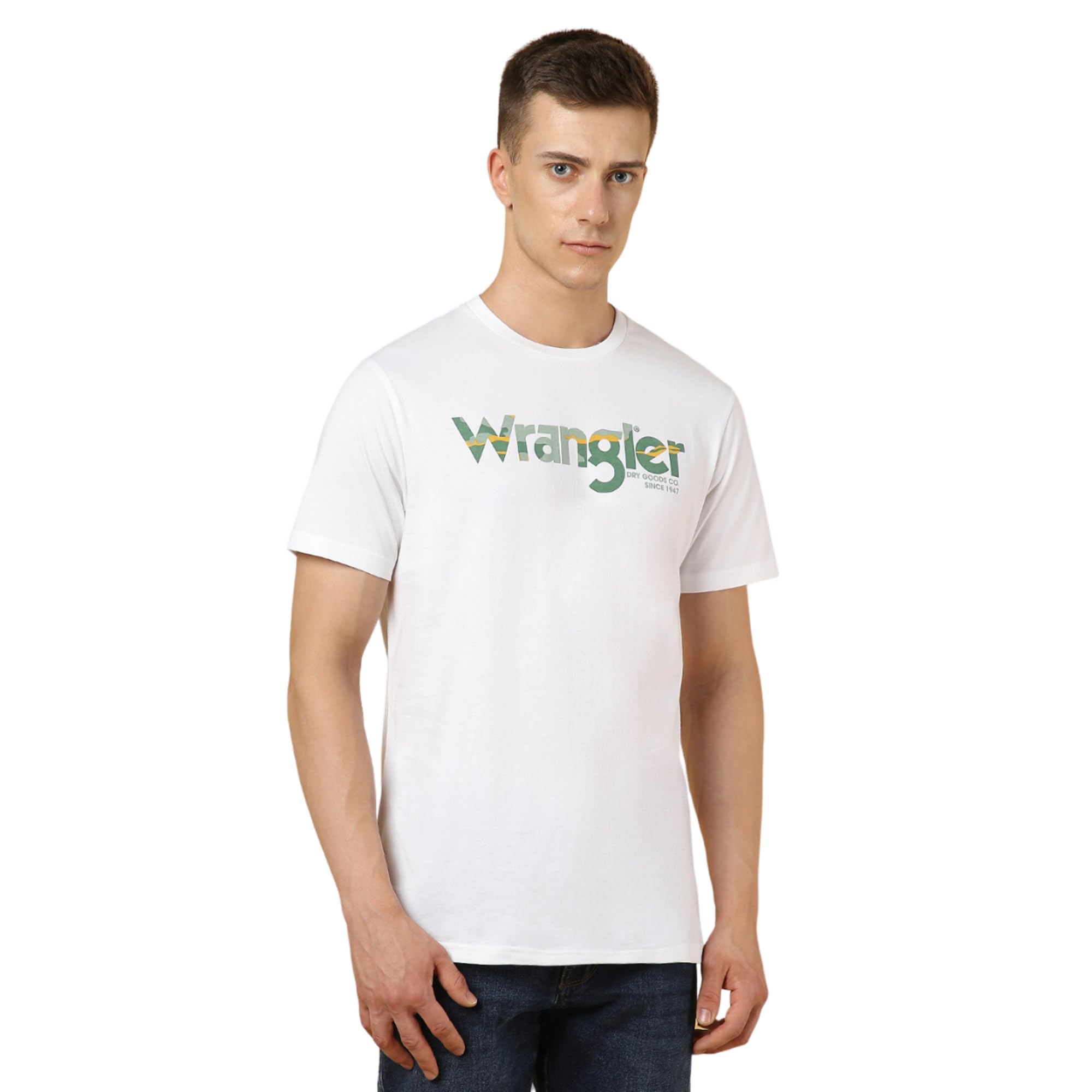 Wrangler Men's Logo Crew Neck Regular Fit T-Shirt