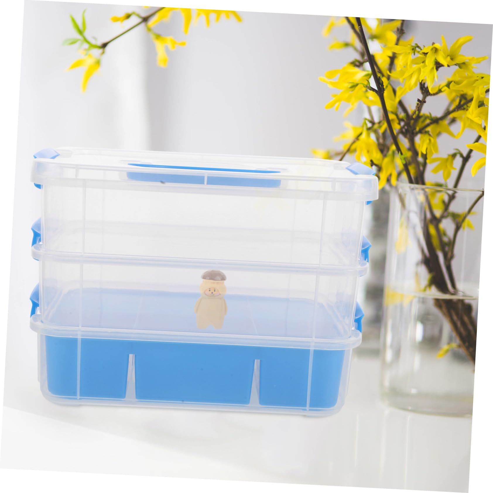 Alipis Scatola Portaoggetti Impilabile con Organizer in Plastica per Ufficio Scuola e Casa Divisori Multipli per Giochi Perline e Forniture Artigianali Compatta e Portatile