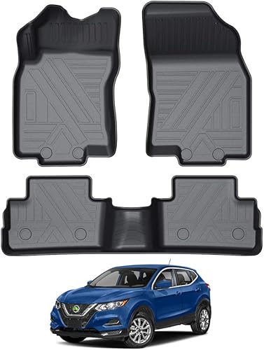 KUST Alfombrillas para Nissan Rogue Sport 2017-2022, forros de piso delantero y trasero para todo tipo de clima, accesorios deportivos de elastómero