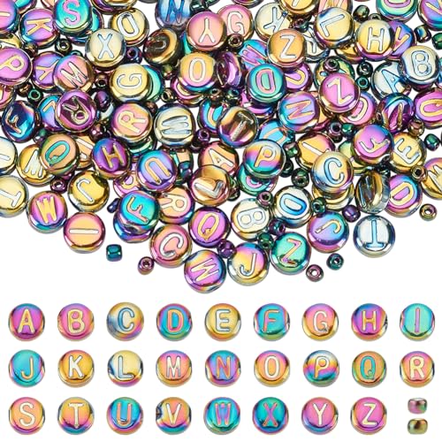 PH PandaHall 244pcs Glass Letter Beads