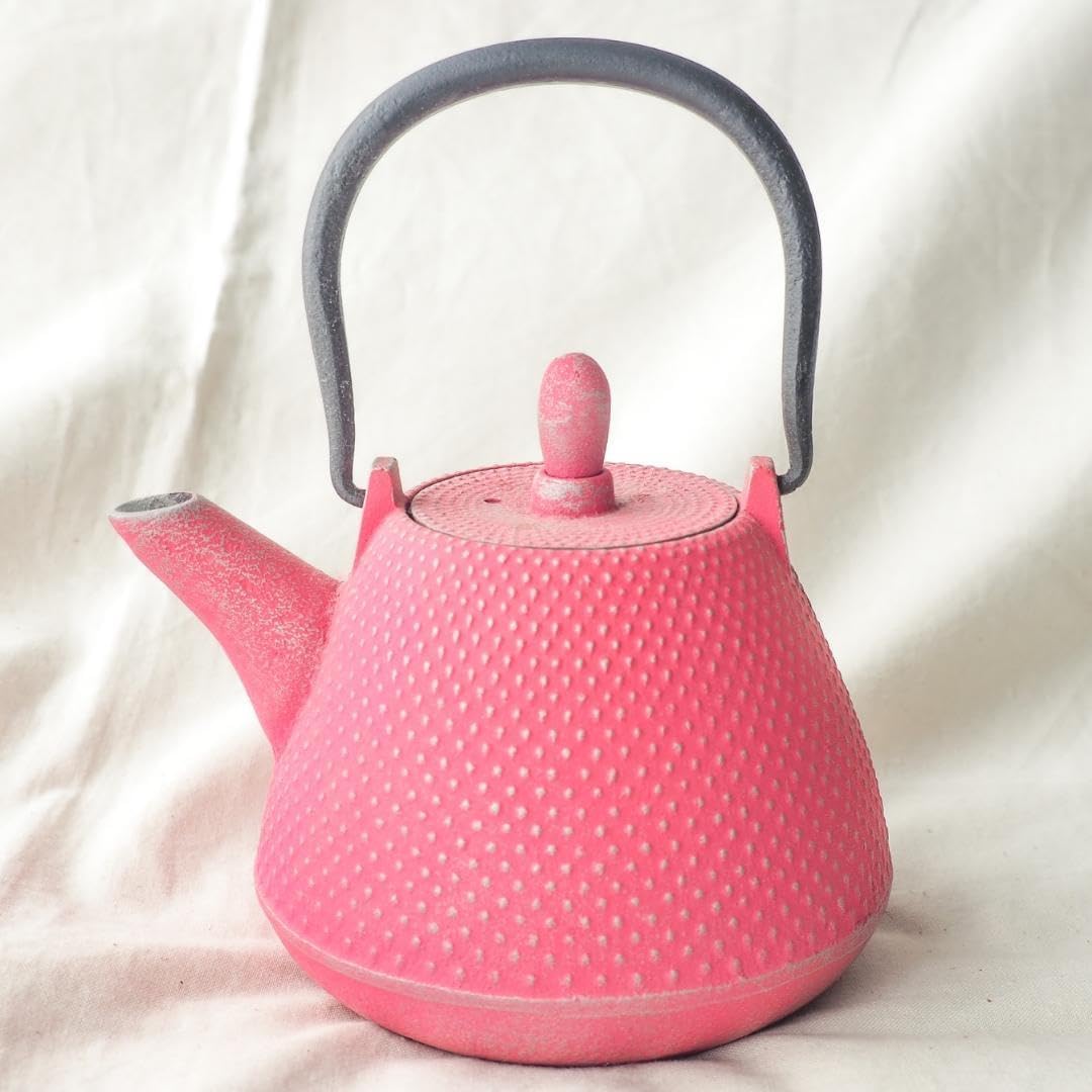 南部鉄器 急須ドーム型 富士型霰 ローズピンクシルバー ロジ