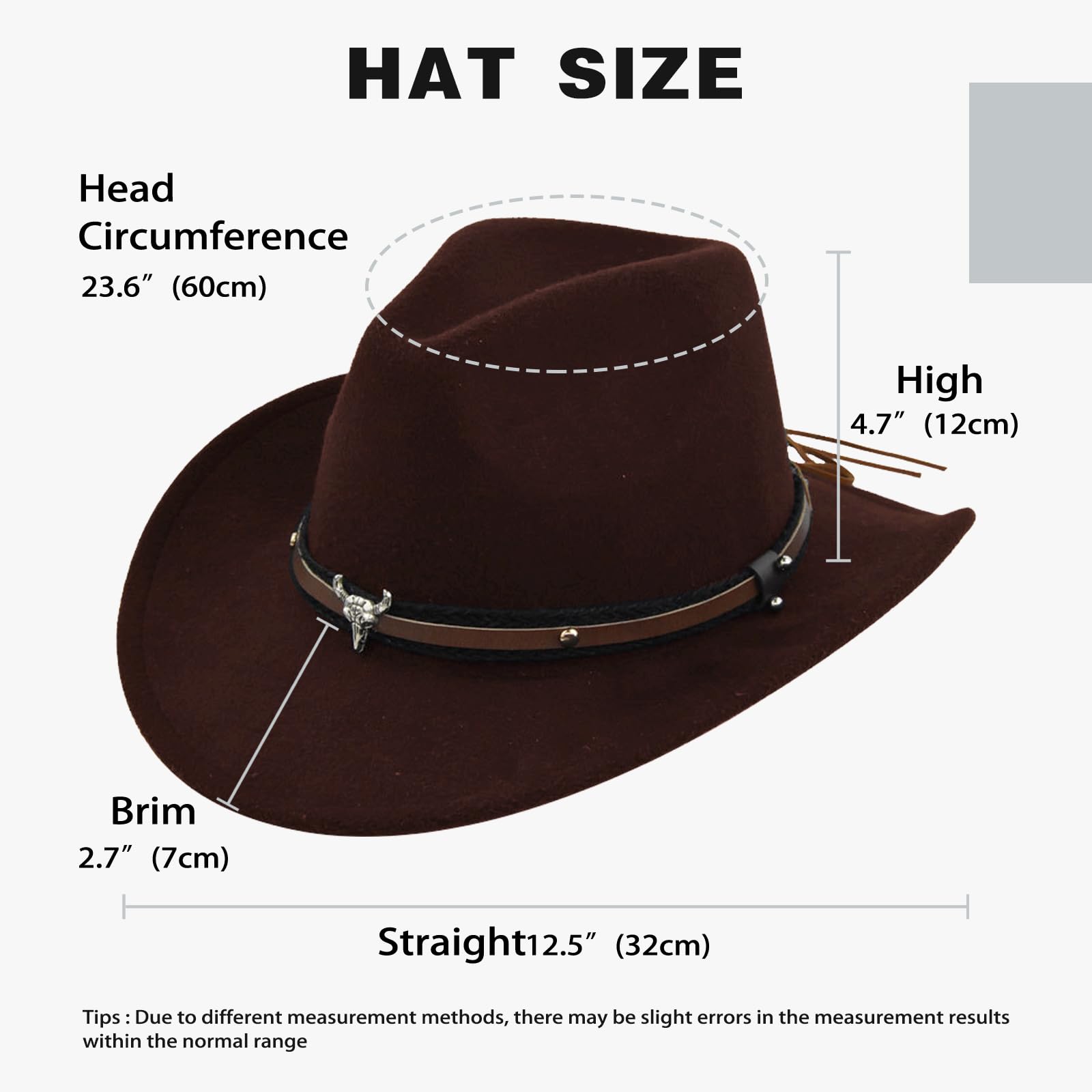 Nidalee Western Cowboy Hat for Women/Men Shapeable Wide Brim Cowgirls Hat with Belt Buckle Costume Party for Cowboys and Cowgirls Coffee