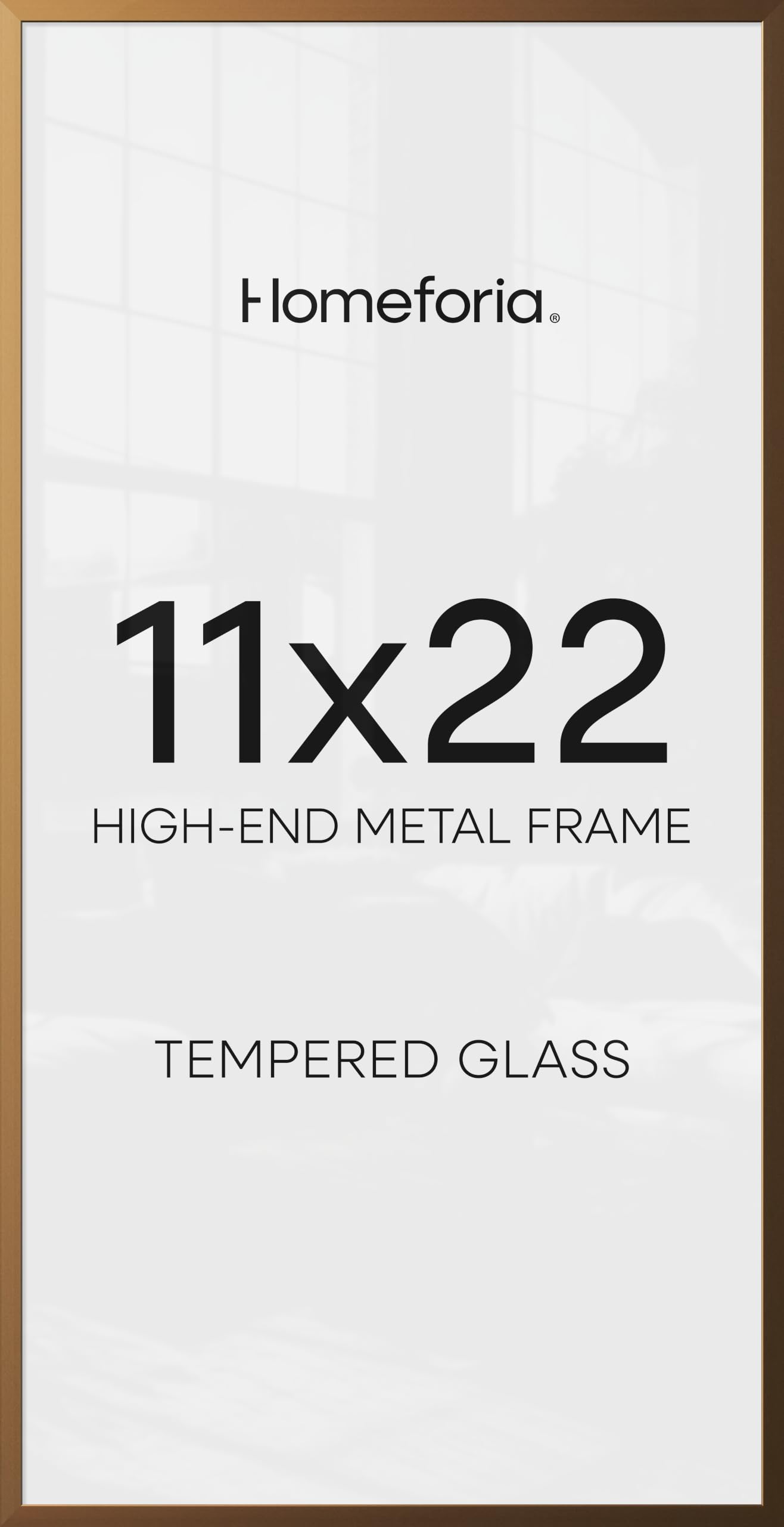 Homeforia 11x22 Bronze Newspaper Picture Frame, High-End Metal, Glass