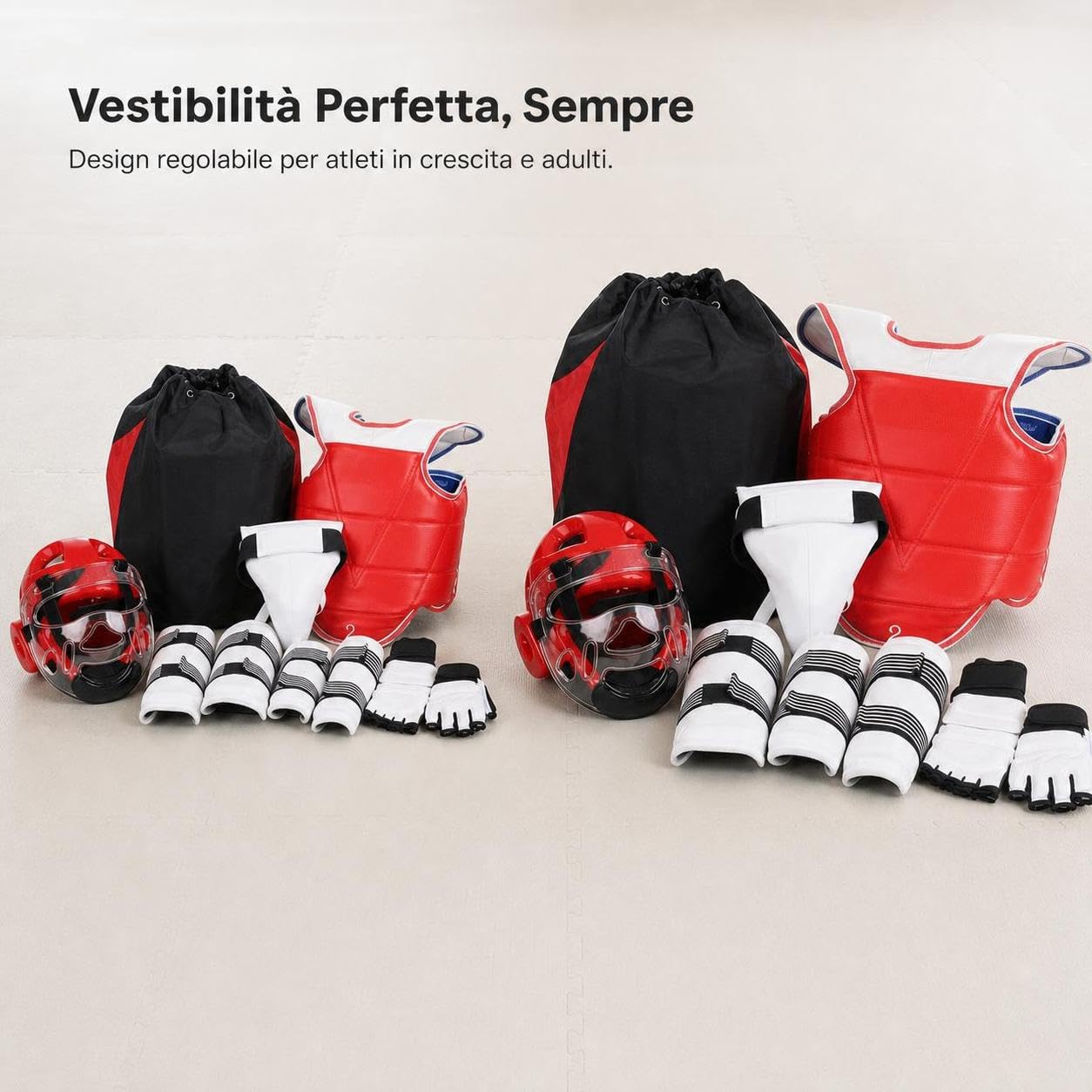 Protezione Donna Completa con Protezioni Testa Corpo E Arti per Allenamento E Combattimento Adatto a Principianti E Professioniste