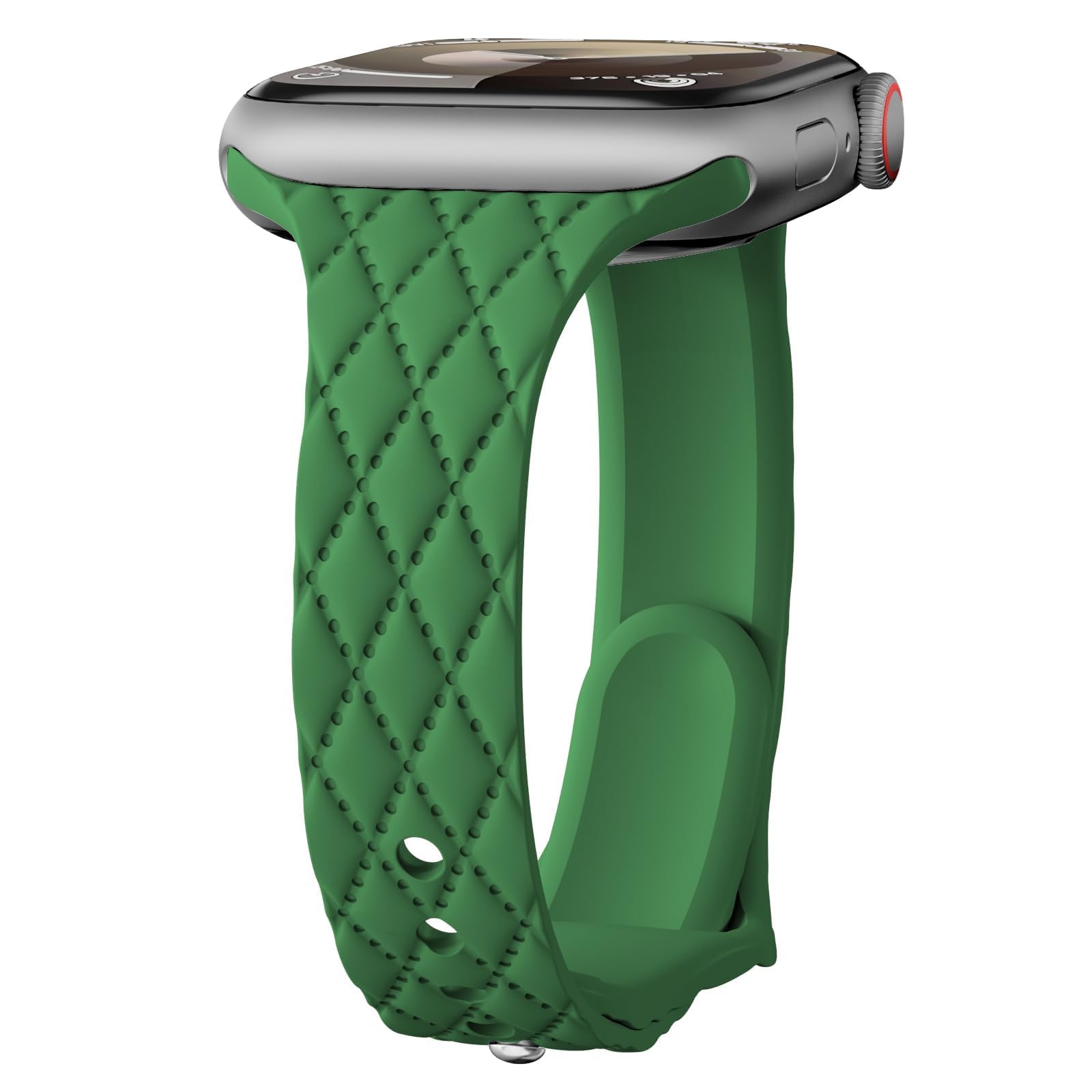 Thin Slim Silicone Bands for Apple Watch Band 40mm 42mm 41mm 38mm 46mm 45mm 44mm Women/Men,Skinny Narrow Checkered Matelasse Designer Sport Strap for iWatch series 10 9 8 7 6 5 4 3 SE Ultra/2 49mm