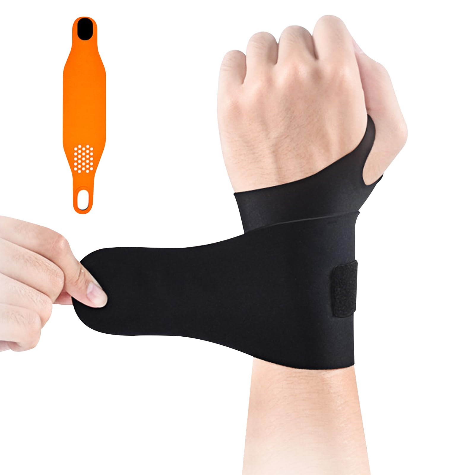 Wrist Brace for Carpal Tunnel Relief, Ultra-Thin Wrist Wraps Compression for TFCC Tear, Repetitive Wrist Sprain, Tendonitis, Ulnar Wrist Night Support One Size Fits for Left & Right Hand (Black)