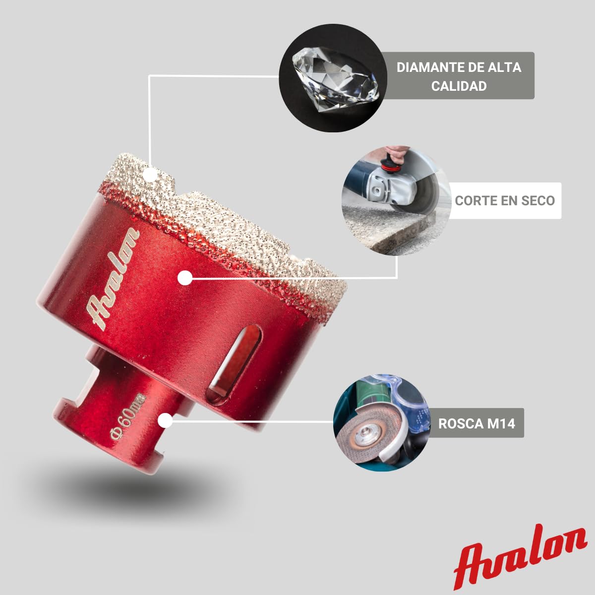 Foret Diamant Cylindrique M14 Avalon 20 Mm Perforation à Sec De Carrelage En Porcelaine, Marbre, Grille, Céramique, Granit… | Leroy Merlin