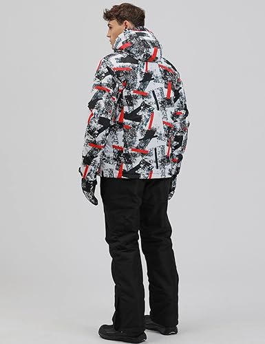 Miniatura 3 de YEEFINE Conjunto de chaqueta y pantalones de esquí para hombre impermeable traje de nieve para montaña nieve snowboard chaqueta de invierno al aire