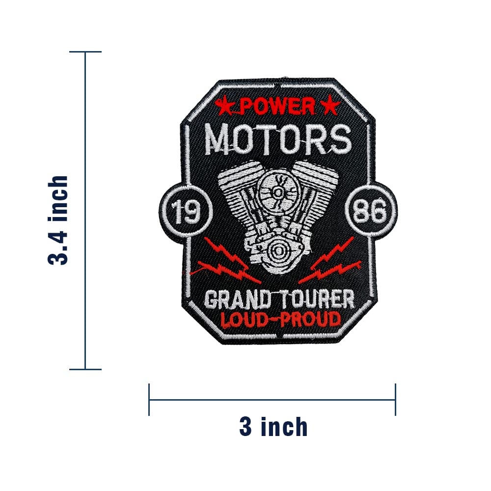 Écusson Brodé Thermocollant - Motif Circuit Automobile Rétro, 10 X 8 Cm, Pour Vêtements Ou Accessoires