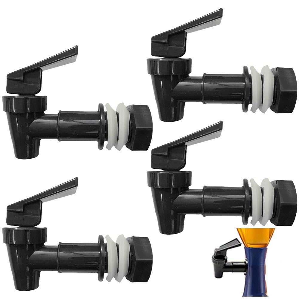 Lpitoy Style1 4Pcs Replace Cooler Black Faucet Water Dispenser Tap Set Plastic Spigot Of Water Filter Dispenser Reusable Spigot Spouts Home