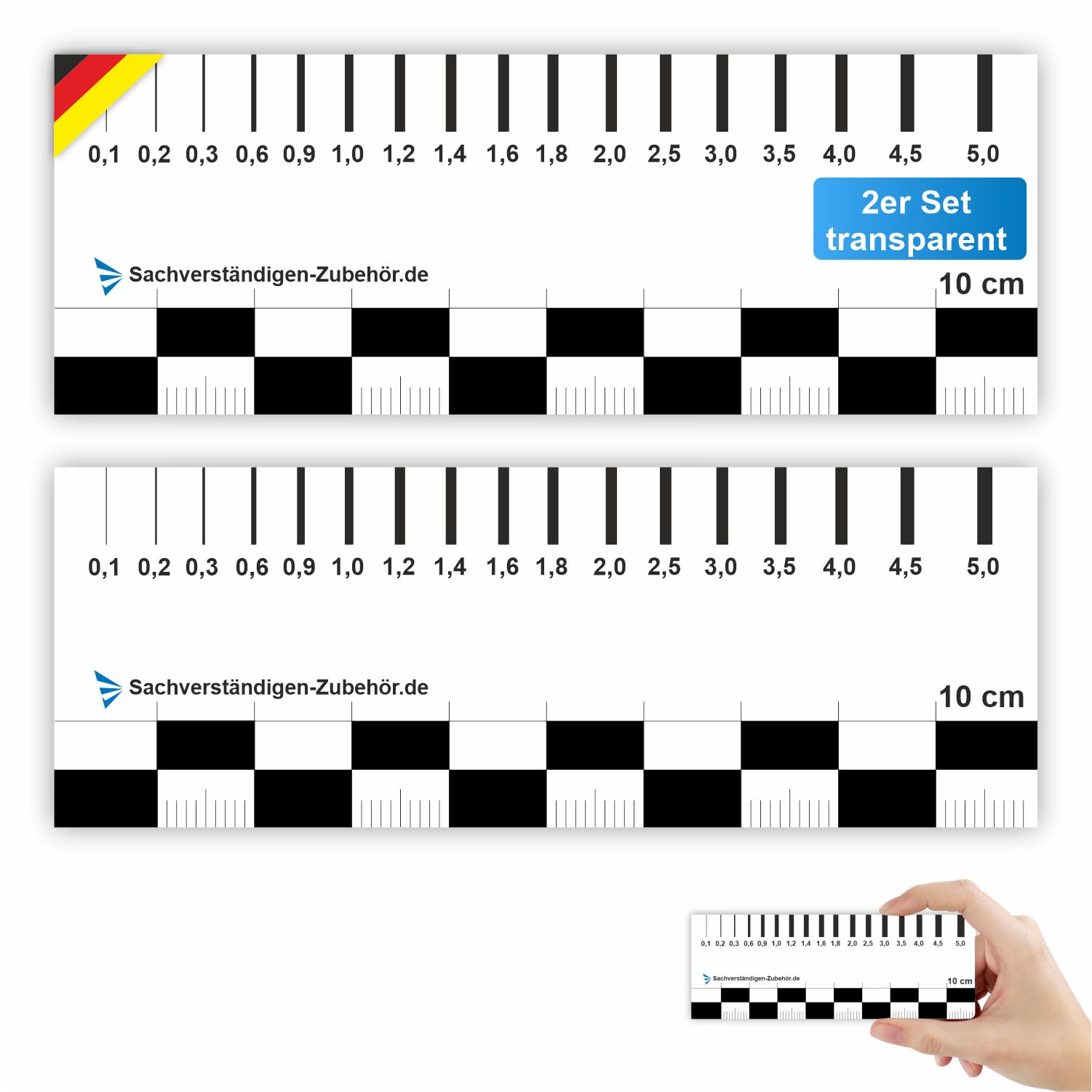 Righelli Magnetici Per Controllo Fessurazione - Set Di 2, 15 Cm, Con Scala Colori E Grigio - Foto 2