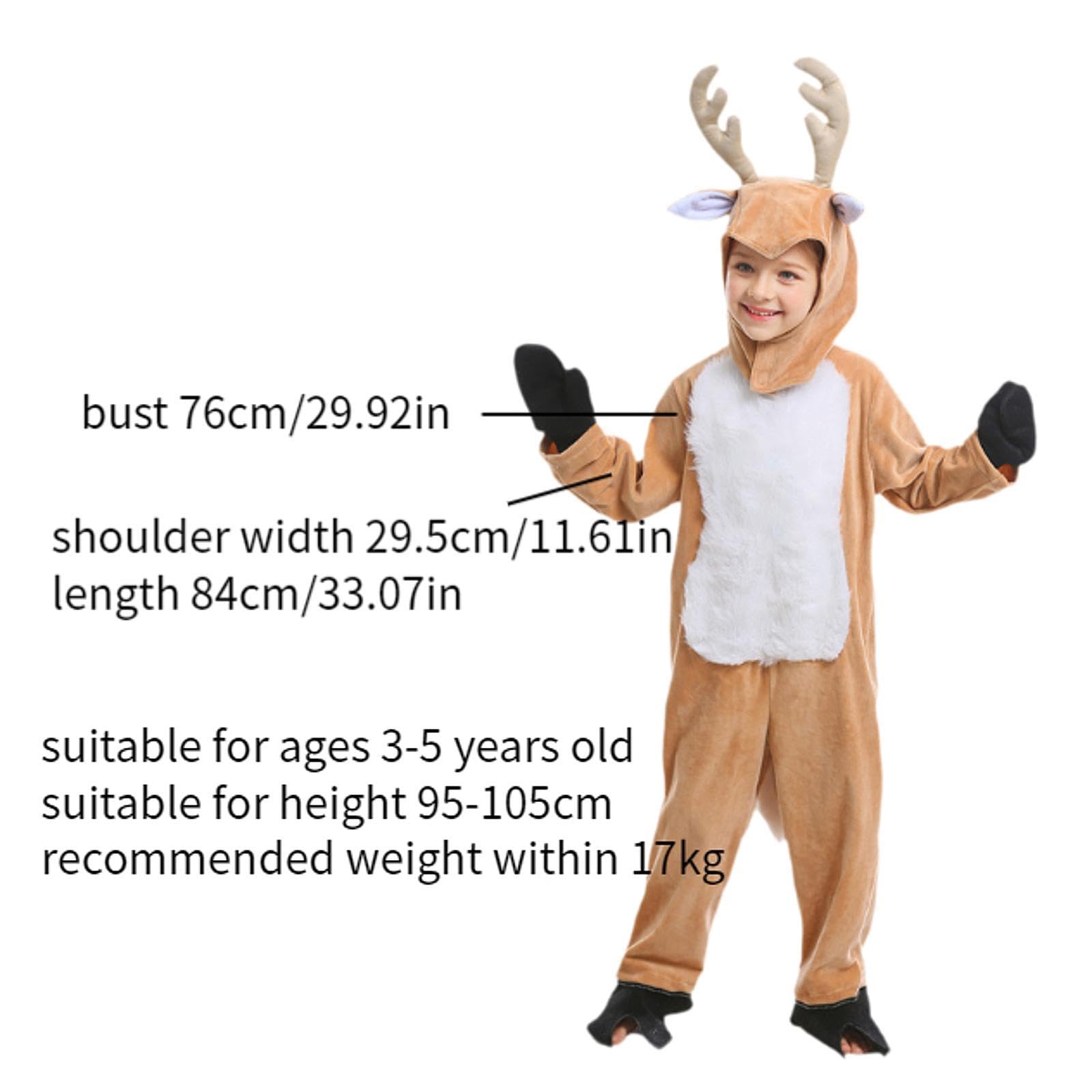 Qianly 2x Costume Natalizio Costume Da Tuta per Bambini E Adulti Set di Vestiti Costume Da Alce Natalizio per Festival di Carnevale