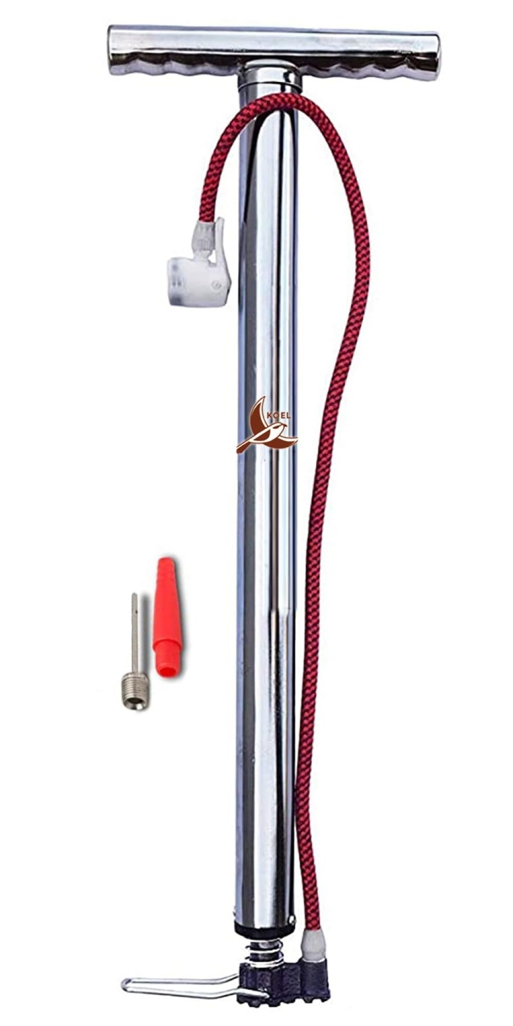 Koel Steel Cycle Air Pump for Bicycle, Football, Balloon, Ball, Basketball, Handball, Inflatable Furniture (Silver)