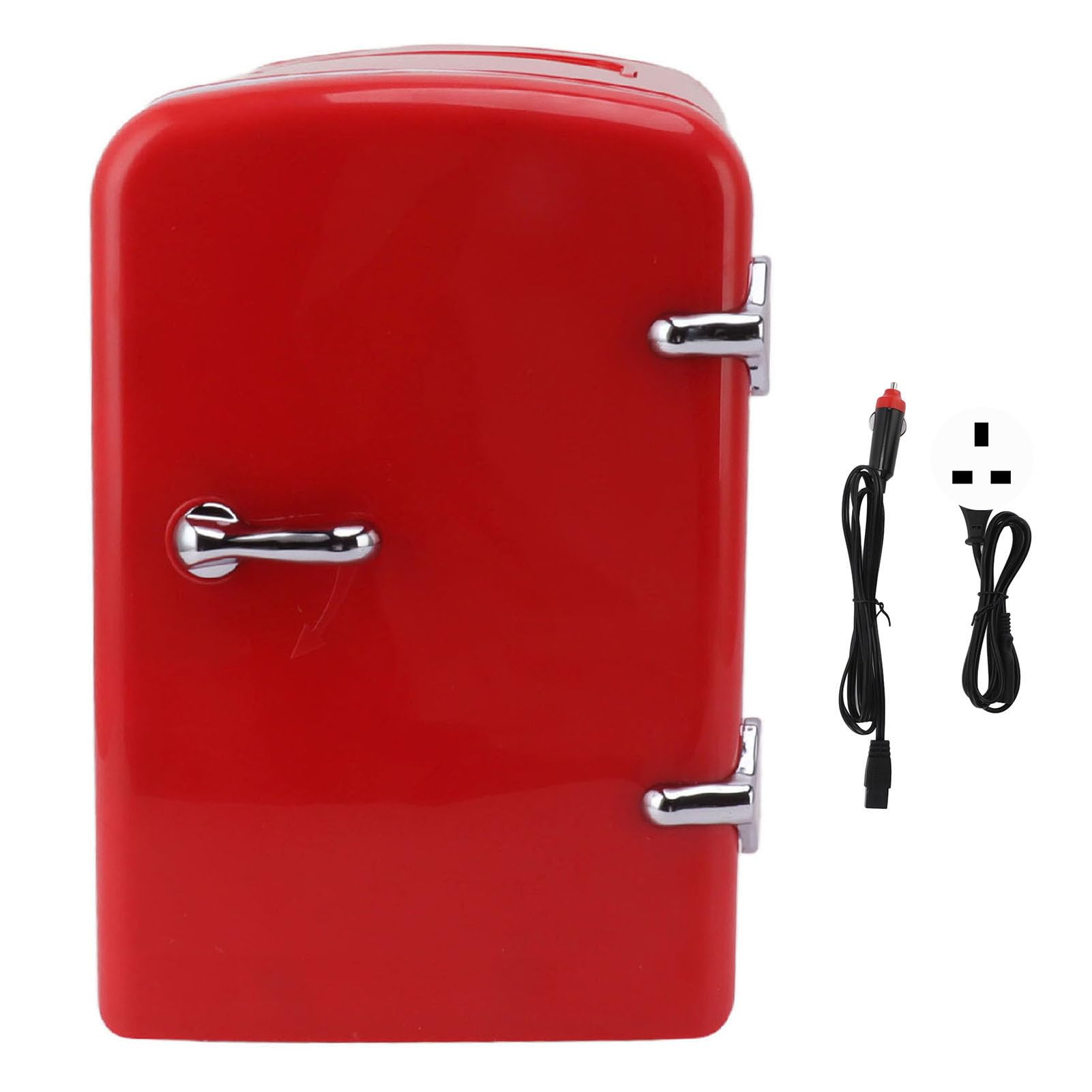 Sorandy Mini Portable Compact Fridge, 4 Liter Capacity with Cooling And Warming Design, Freon- & Eco Friendly, Includes Plugs for Home Outlet & 12V Car (Red)