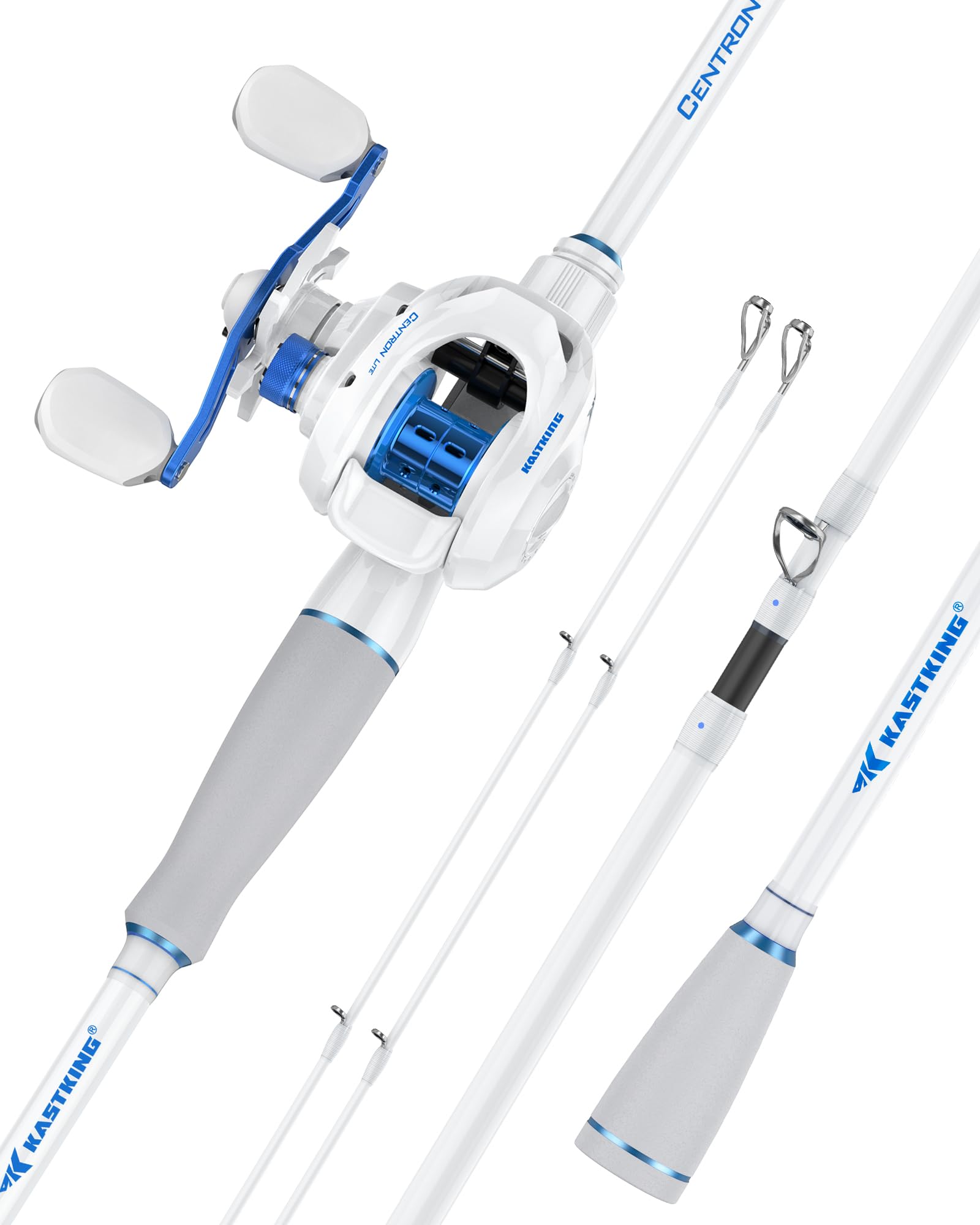 KastKing Centron Lite Travel Fishing Rod and Reel Combo, Packable Twin-Tips Spinning & Baitcaster Combos, Lightweight IM6 Graphite, Portable Multi-Piece Kit for Freshwater Saltwater Bass Trout