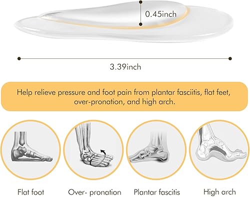 Miniatura 2 de Plantillas de soporte de arco para pies planos (12 piezas)  Plantillas de soporte de arco de gel suave para fascitis plantar  Insertos de arco