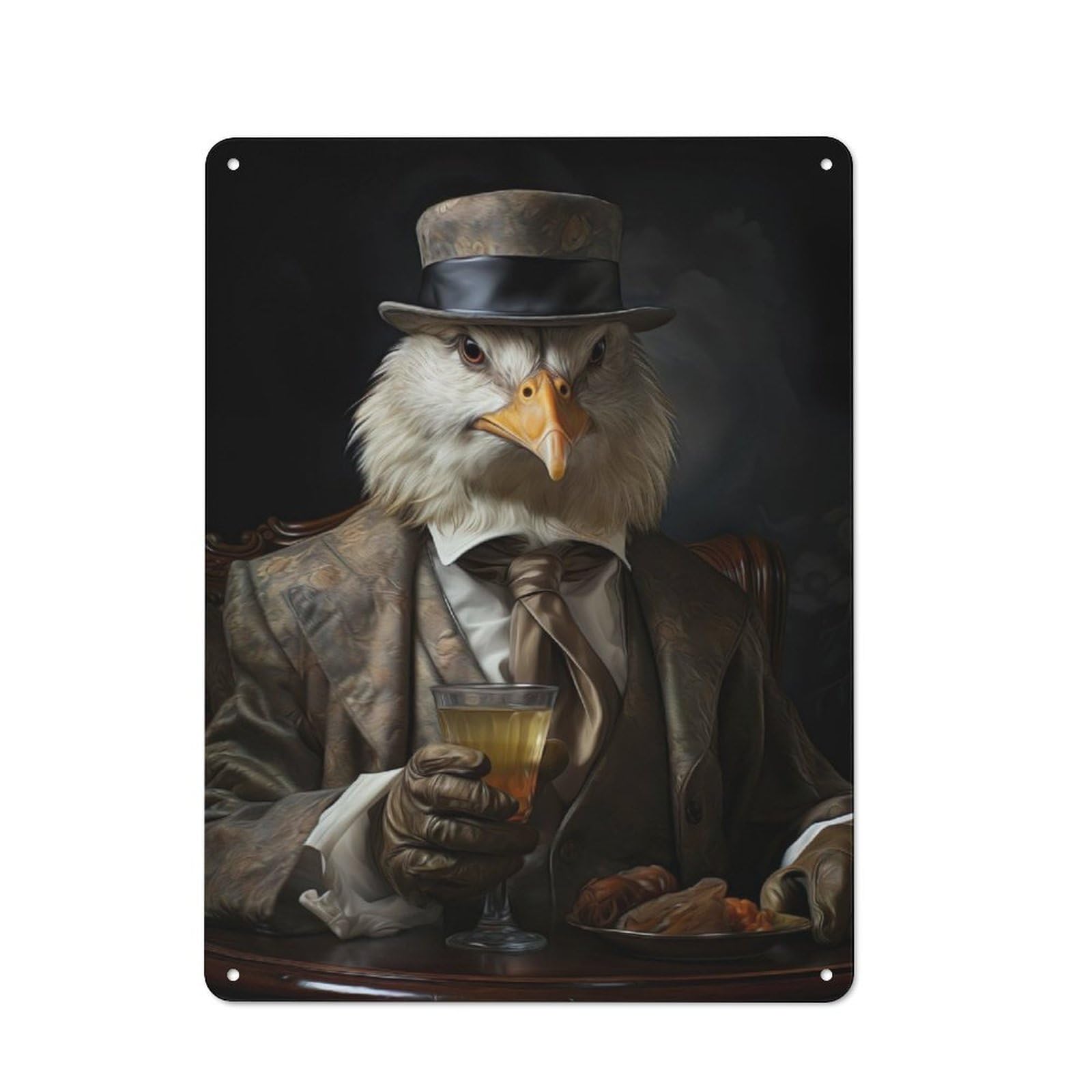 Junmoney Whiskey Eagle Metal Sign 40X30cm With For Home Bar Wall, Rustic Decor, For Collectors Decorating Home Bars And Entertaining Spaces
