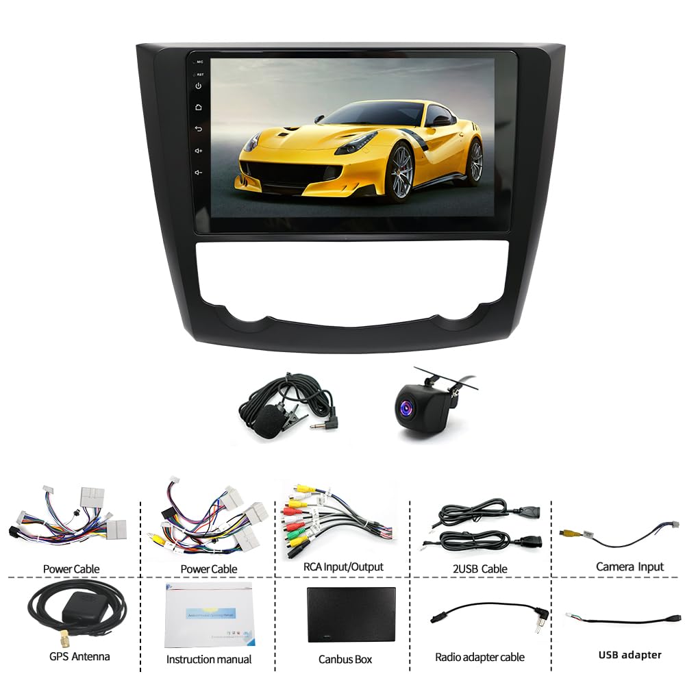 Android 14 Radio samochodowe do Renault Kadjar 2015-2019 Wireless Carplay Android Auto 9"Touchscreen Podwójny Din Radio for Renault Kadjar Head Unit GPS Navi Bluetooth FM/RDS AHD Rückfahrkamera 2+32G