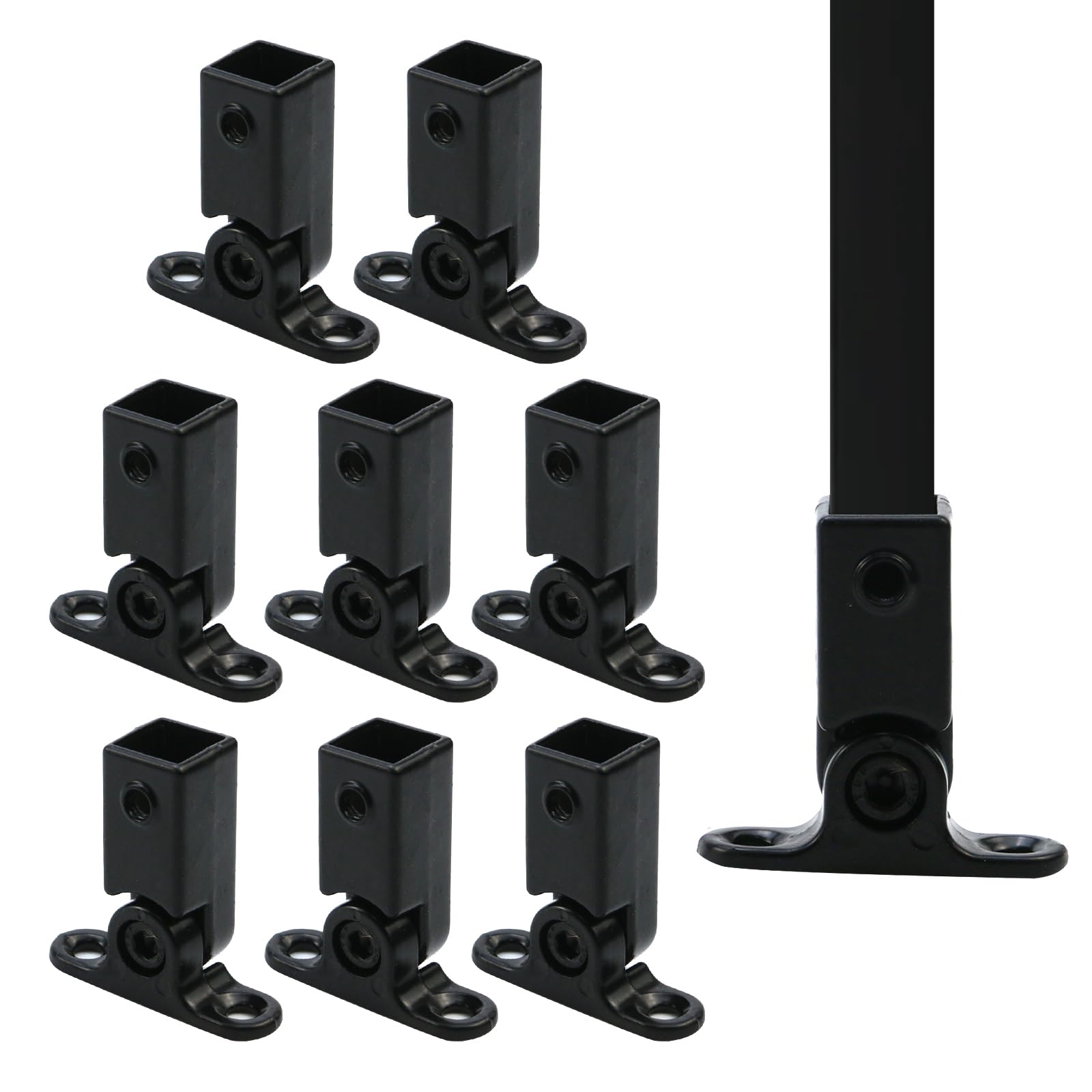 KUMGROT Zinc Alloy Baluster Shoes Black Staircase Balusters Shose Rotatable Stair Balusters Shoe Staircase Slant Shoes for Use with 1/2" Square Balusters 8 Pcs