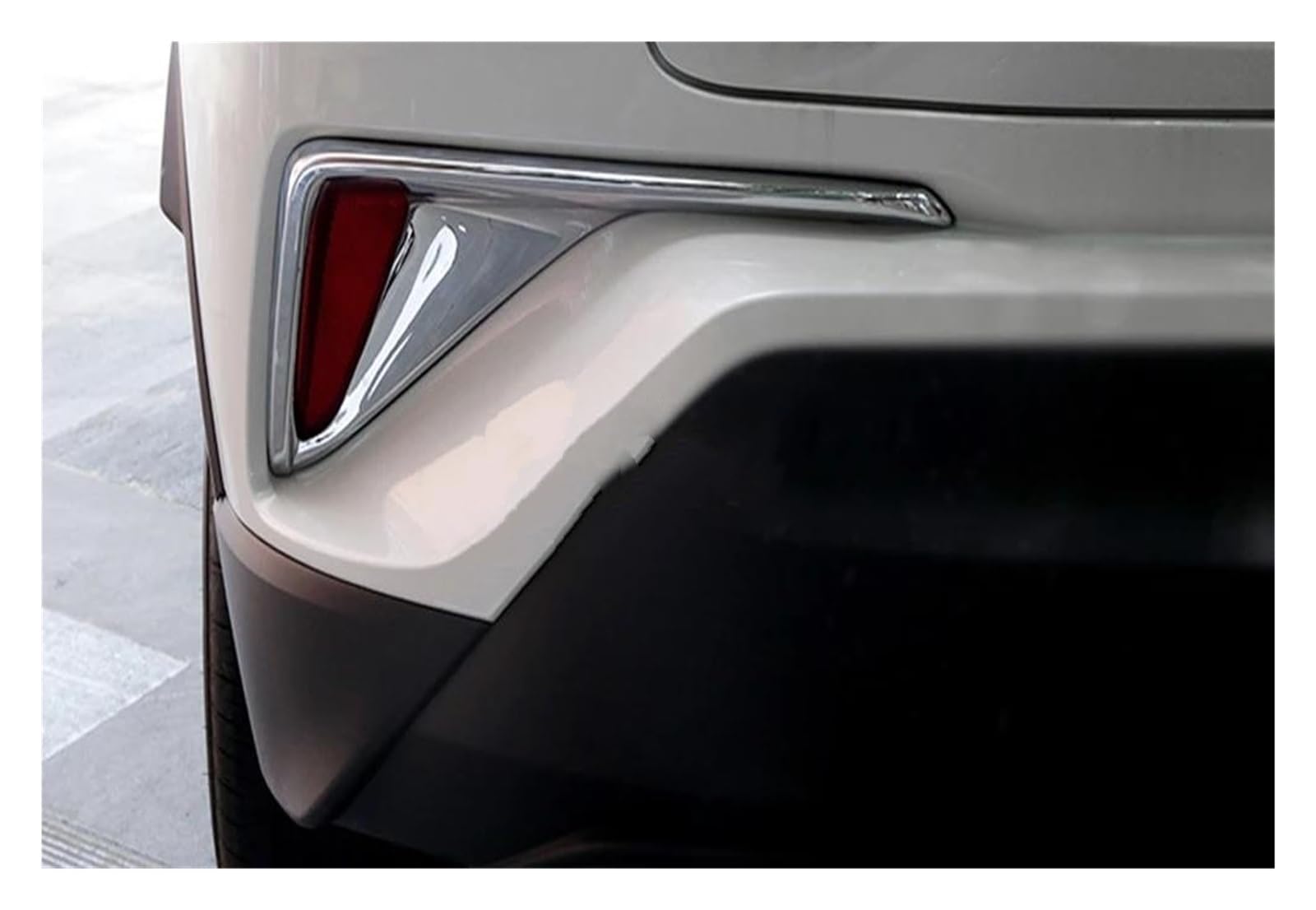 Contours De Phares Arrières Enjoliveur Feu Antibrouillard Arrière Pour Toyota Pour C-HR 2016-2022 Enjoliveurs Feu Antibrouillard Arrière En Fibre Carbone | ABS Chrome